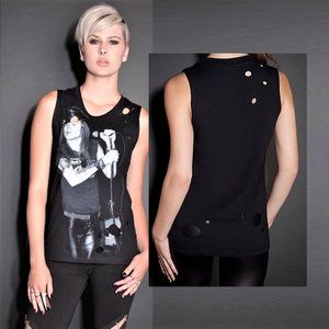 Axl Rose Guns N Rose Live metal rock Official Destroyed Tank Top L NWT